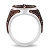 Enchanted Disney Men's Antique Copper Inlay Signet Ring in Sterling Silver - Size 10