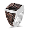 Thumbnail Image 2 of Enchanted Disney Men's Beast Square Signet with Antique Copper Inlay Ring in Sterling Silver - Size 10
