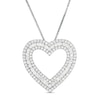 Thumbnail Image 0 of 1.00 CT. T.W. Diamond Heart Outline Pendant in Sterling Silver