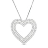 Thumbnail Image 1 of 1.00 CT. T.W. Diamond Heart Outline Pendant in Sterling Silver