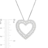 Thumbnail Image 2 of 1.00 CT. T.W. Diamond Heart Outline Pendant in Sterling Silver