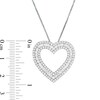 Thumbnail Image 3 of 1.00 CT. T.W. Diamond Heart Outline Pendant in Sterling Silver