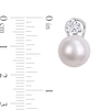 Thumbnail Image 3 of 11.0-12.0mm Freshwater Cultured Pearl and 5.0mm White Topaz Stud Earrings in Sterling Silver
