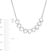 Thumbnail Image 3 of 0.30 CT. T.W. Diamond Heart Necklace, Bolo Bracelet and Stud Earrings Set in Sterling Silver