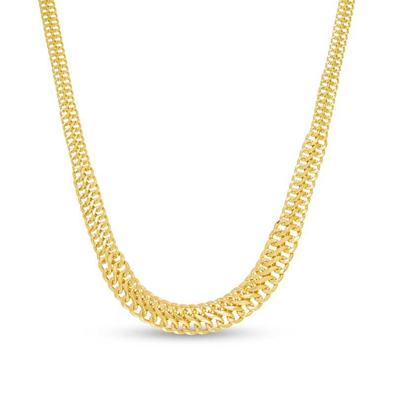 Italian Gold Graduated S-Link Chain Necklace in 14K Gold - 18"