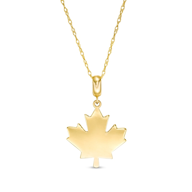 Main Image 1 of Maple Leaf Pendant in 10K Gold