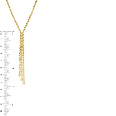 Rope Chain Lariat Necklace in 10K Gold - 17"