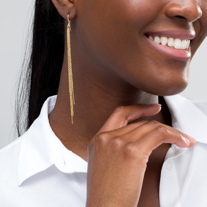 Main Image 2 of Chain Dangle Drop Earrings in 14K Gold