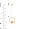 Circle and Bead Dangle Drop Earrings in 14K Two-Tone Gold