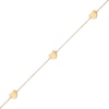 Heart Station Bracelet in 14K Gold - 7.25"