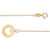 Heart Station Bracelet in 14K Gold - 7.25"
