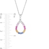 Thumbnail Image 2 of Lab-Created Multi-Colour Sapphire Teardrop Pendant in Sterling Silver