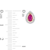 Thumbnail Image 3 of Pear-Shaped Ruby and 0.07 CT. T.W. Diamond Frame Vintage-Style Stud Earrings in 10K Gold