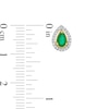Thumbnail Image 3 of Pear-Shaped Emerald and 0.07 CT. T.W. Diamond Frame Vintage-Style Stud Earrings in 10K Gold