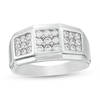 Men's 0.75 CT. T.W. Composite Diamond Square-Top Ring in 10K White Gold