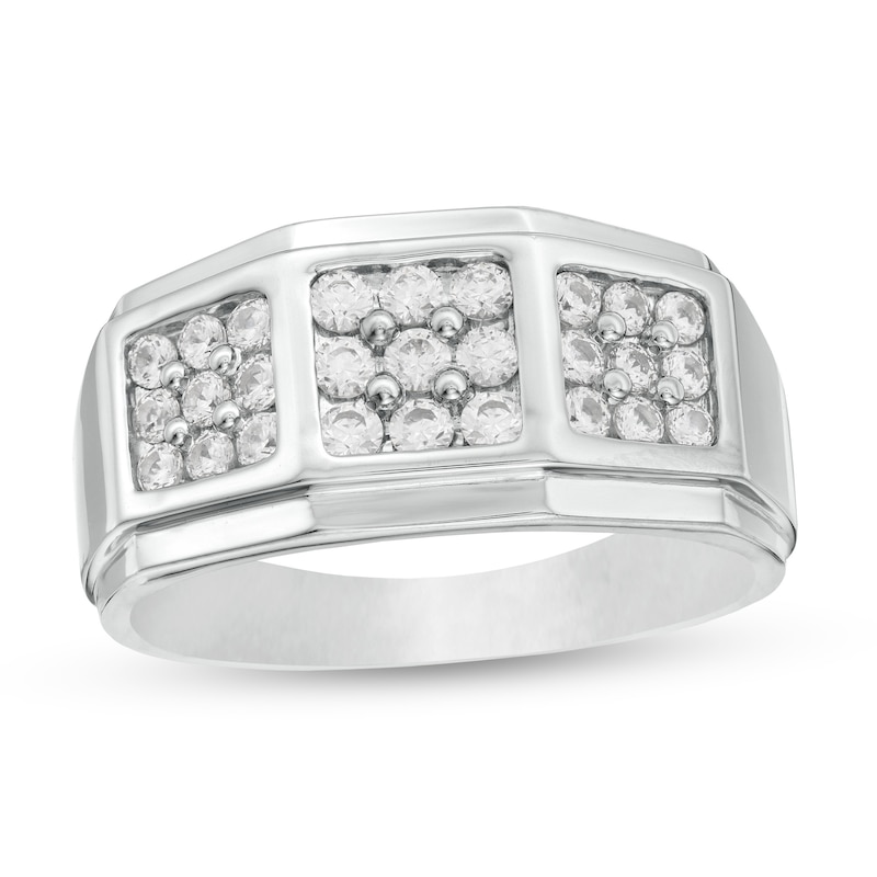 Men's 0.75 CT. T.W. Composite Diamond Square-Top Ring in 10K White Gold|Peoples Jewellers