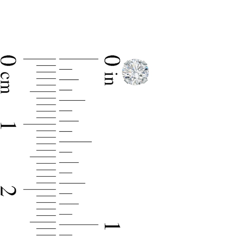 Main Image 4 of Cubic Zirconia Solitaire Stud Earrings Set in 14K White Gold