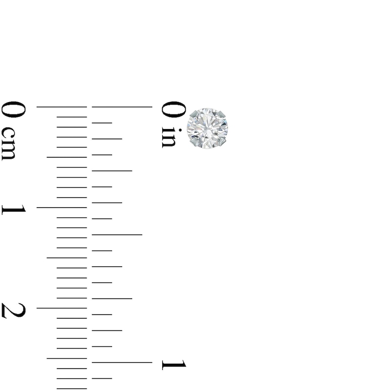 Main Image 5 of Cubic Zirconia Solitaire Stud Earrings Set in 14K White Gold