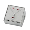 Thumbnail Image 1 of Pear-Shaped Garnet and Diamond Accent Teardrop Frame Pendant and Stud Earrings Set in Sterling Silver