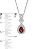 Thumbnail Image 2 of Pear-Shaped Garnet and Diamond Accent Teardrop Frame Pendant and Stud Earrings Set in Sterling Silver