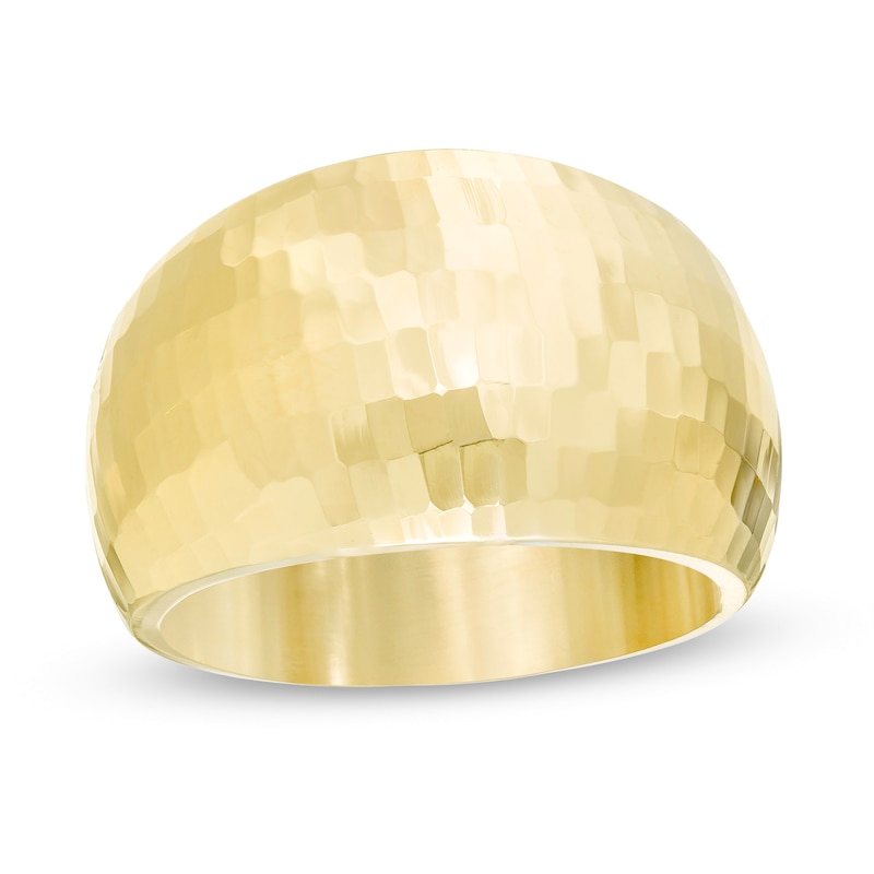Diamond-Cut Dome Ring in 14K Gold - Size 7|Peoples Jewellers