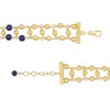 Thumbnail Image 3 of Navy Blue Enamel and Diamond-Cut Bead Bracelet in 14K Gold - 7.75"