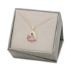Thumbnail Image 3 of Ruby and 0.065 CT. T.W. Diamond Tilted Heart Pendant in 10K Gold