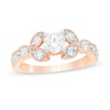 Thumbnail Image 1 of 0.95 CT. T.W. Diamond Leaf Sides Vintage-Style Engagement Ring in 10K Rose Gold