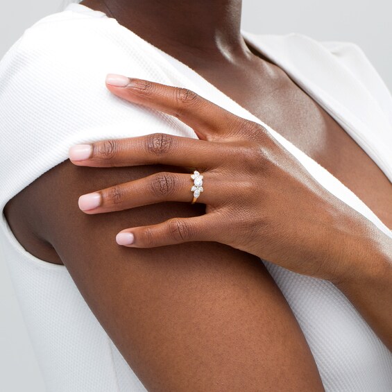 0.80 CT. T.W. Diamond Tri-Sides Engagement Ring in 10K Gold