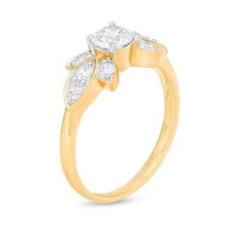 0.80 CT. T.W. Diamond Tri-Sides Engagement Ring in 10K Gold