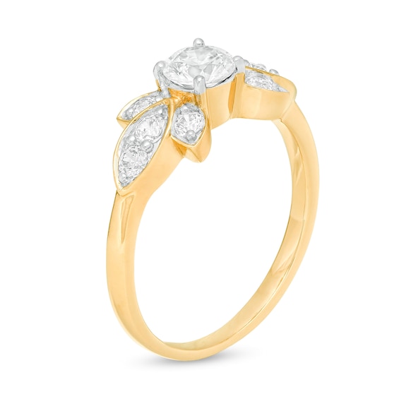 0.80 CT. T.W. Diamond Tri-Sides Engagement Ring in 10K Gold