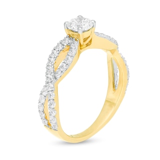 0.95 CT. T.W. Diamond Infinity Twist Shank Engagement Ring in 10K Gold