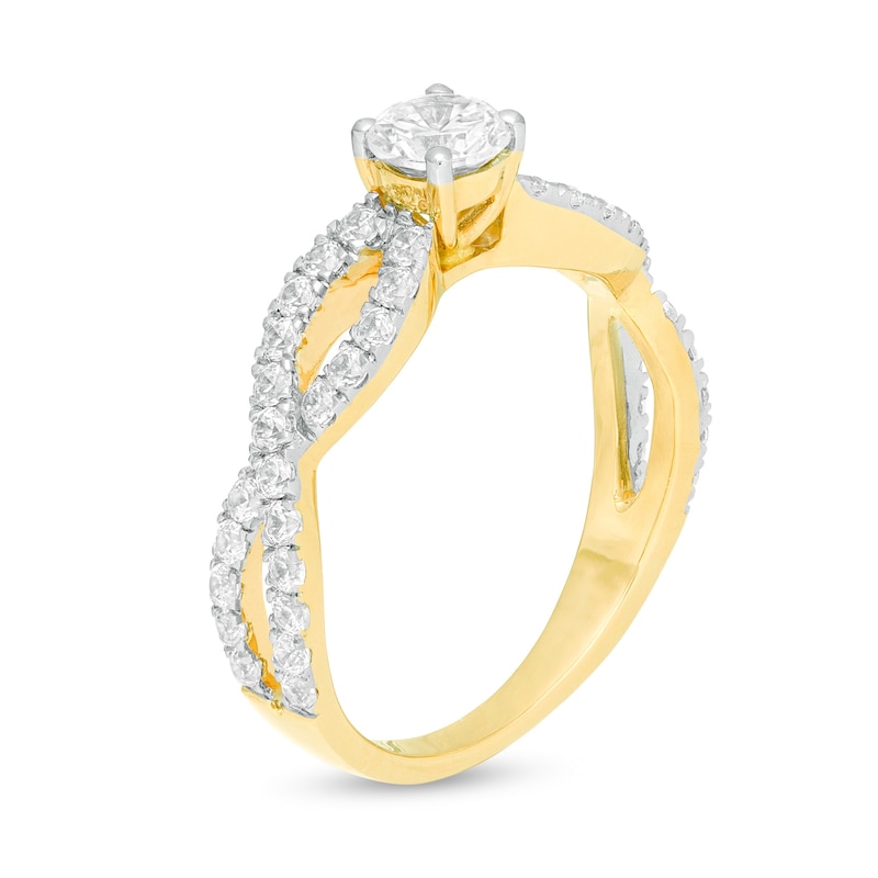 Main Image 3 of 0.95 CT. T.W. Diamond Infinity Twist Shank Engagement Ring in 10K Gold