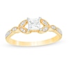 Thumbnail Image 0 of 0.37 CT. T.W. Princess-Cut Diamond Leaf Sides Vintage-Style Engagement Ring in 10K Gold