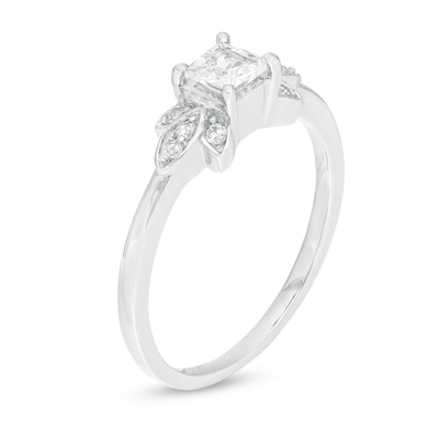 0.37 CT. T.W. Princess-Cut Diamond Tri-Sides Engagement Ring in 10K White Gold