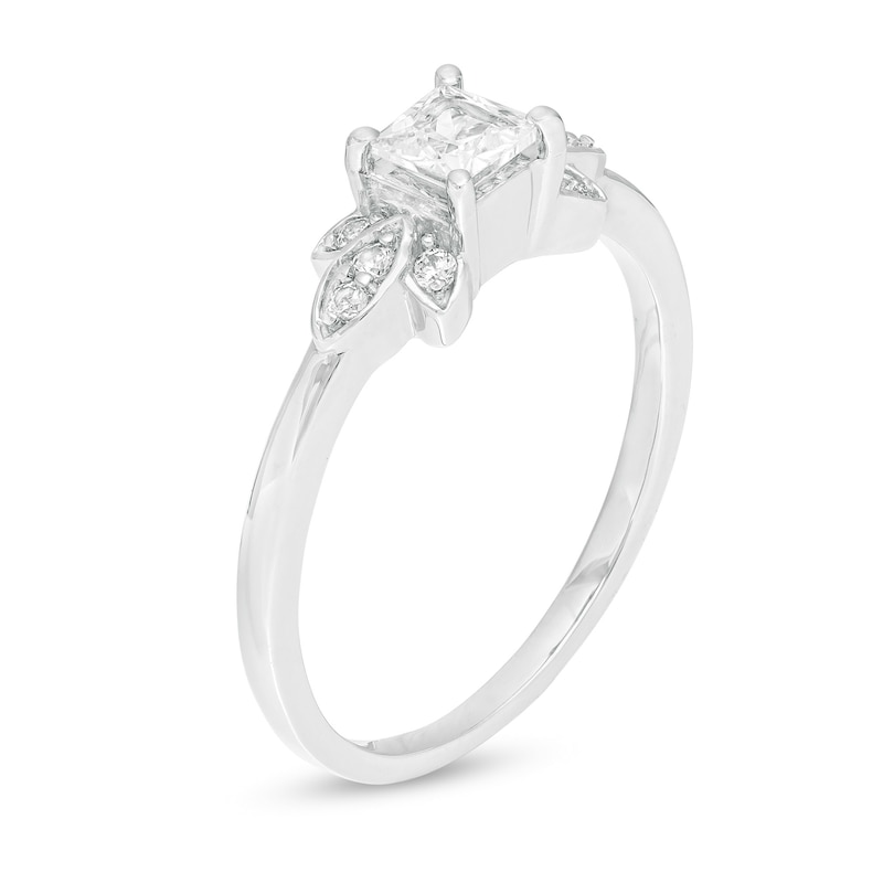 0.37 CT. T.W. Princess-Cut Diamond Tri-Sides Engagement Ring in 10K White Gold