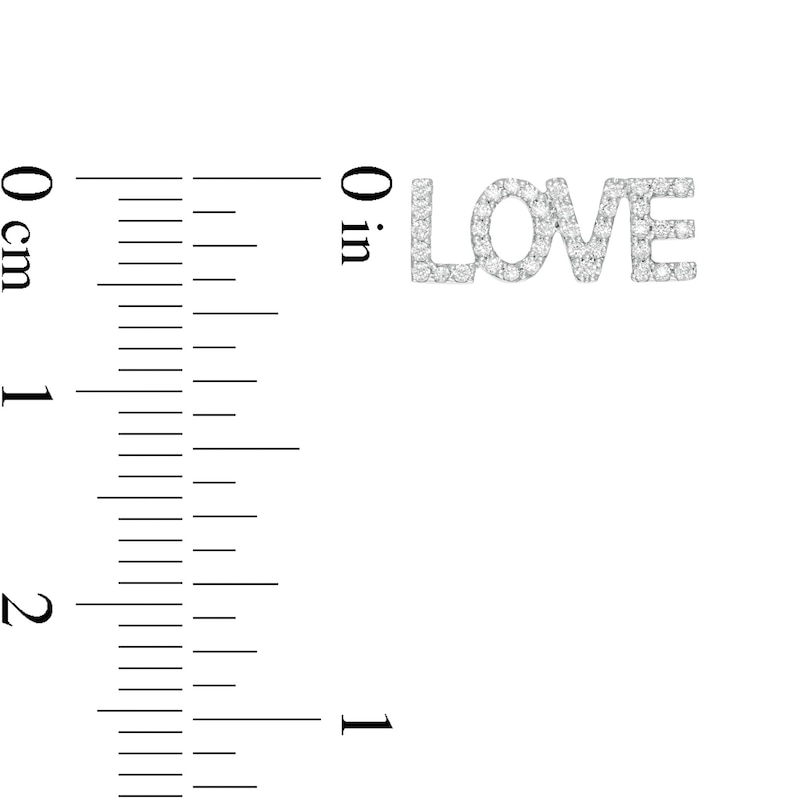 Main Image 2 of Vera Wang Love Collection 0.18 CT. T.W. Diamond "LOVE" Stud Earrings in Sterling Silver