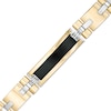 Thumbnail Image 0 of Men's Rectangular Onyx Inlay Link Bracelet in 10K Two-Tone Gold