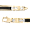 Thumbnail Image 1 of Men's Rectangular Onyx Inlay Link Bracelet in 10K Two-Tone Gold