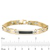 Thumbnail Image 2 of Men's Rectangular Onyx Inlay Link Bracelet in 10K Two-Tone Gold