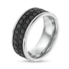 Thumbnail Image 2 of Men's 10.0mm Tire Tread Carbon Fibre Inlay Wedding Band in Tungsten - Size 10