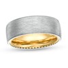 Thumbnail Image 1 of 8.0mm Brushed Gear Comfort-Fit Wedding Band in Two-Tone Tantalum - Size 10