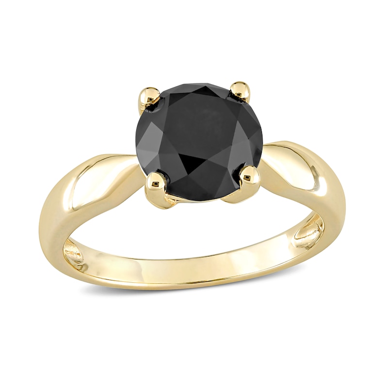 3.00 CT. Black Diamond Solitaire Engagement Ring in 10K Gold