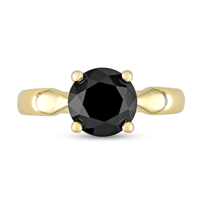 Main Image 4 of 3.00 CT. Black Diamond Solitaire Engagement Ring in 10K Gold