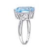 Thumbnail Image 3 of Emerald-Cut Sky Blue and White Topaz Crossover Shank Ring in Sterling Silver