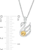 Thumbnail Image 2 of 4.0mm Citrine and Diamond Accent Swan Pendant in Sterling Silver
