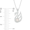 Thumbnail Image 3 of 4.0mm Lab-Created Opal and Diamond Accent Swan Pendant in Sterling Silver