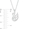 4.0mm Lab-Created Sapphire and Diamond Accent Swan Pendant in Sterling Silver