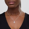 4.0mm Lab-Created Ruby and Diamond Accent Swan Pendant in Sterling Silver