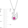 Thumbnail Image 2 of 4.0mm Lab-Created Ruby and Diamond Accent Swan Pendant in Sterling Silver